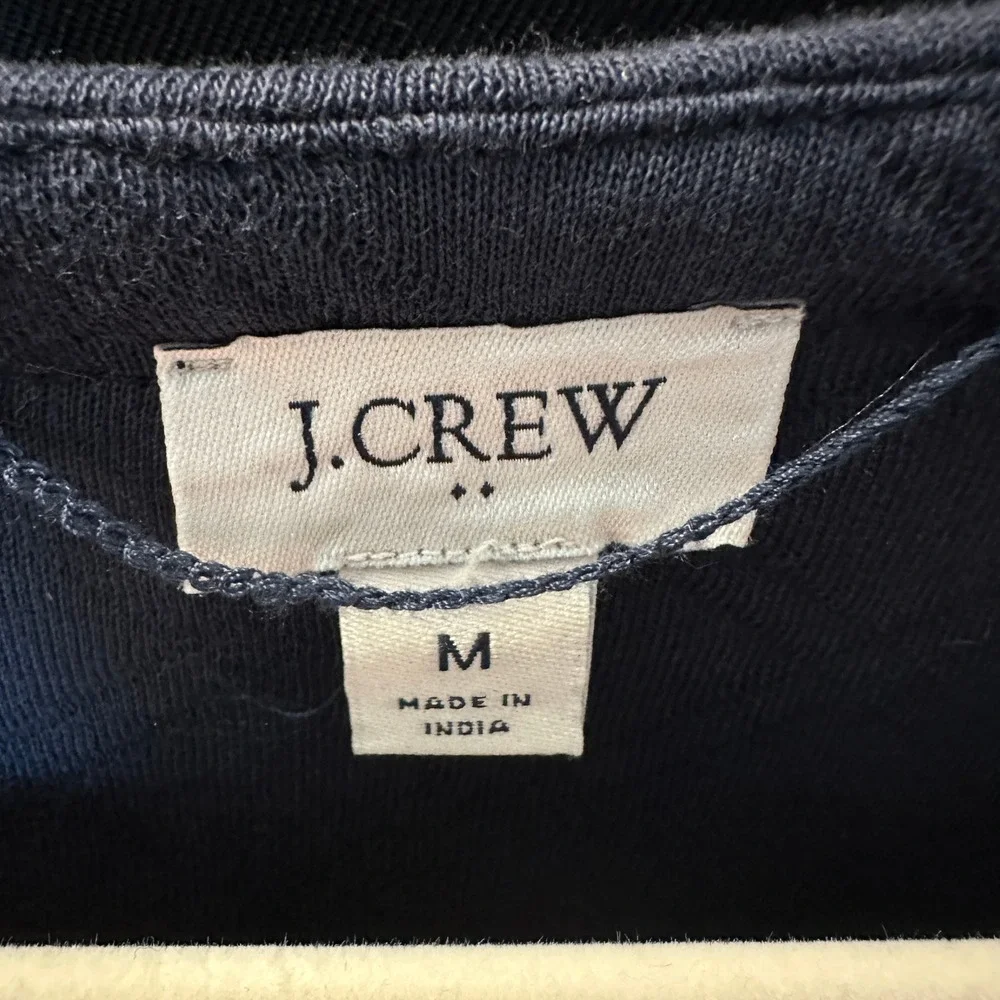 J. Crew Factory‎ Quilted Jacket Women's Medium Navy Blue Open Front Pockets Fa24 - Picture 2 of 11